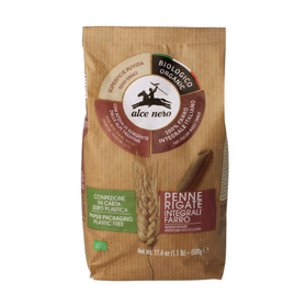 Alce Nero Bio Penne Rigate - pełnoziarnisty makaron rurki 500g