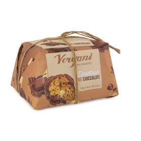 Vergani Panettone Tre Cioccolati - włoska babka z kawałkami czekolady 750g