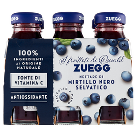 Zuegg Nettari Mirtillo Nero - włoski nektar z dzikich jagód 6 x 125ml