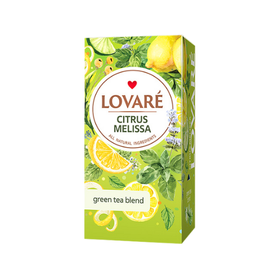 Lovare Citrus Melissa - zielona herbata z dodatkiem melisy i owoców 24 saszetki