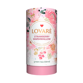 Lovare Strawberry Marshmallow - zielona herbata liściasta z dodatkami 80g